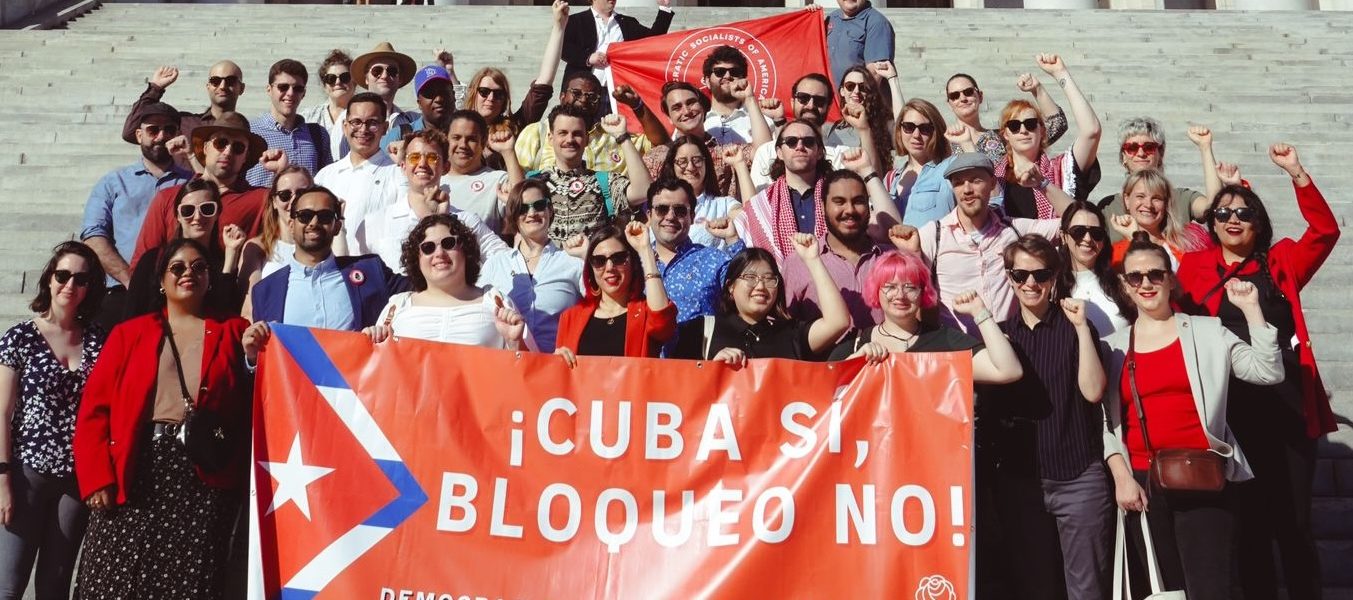 DSA Delegation in front of the Cuban capitol building